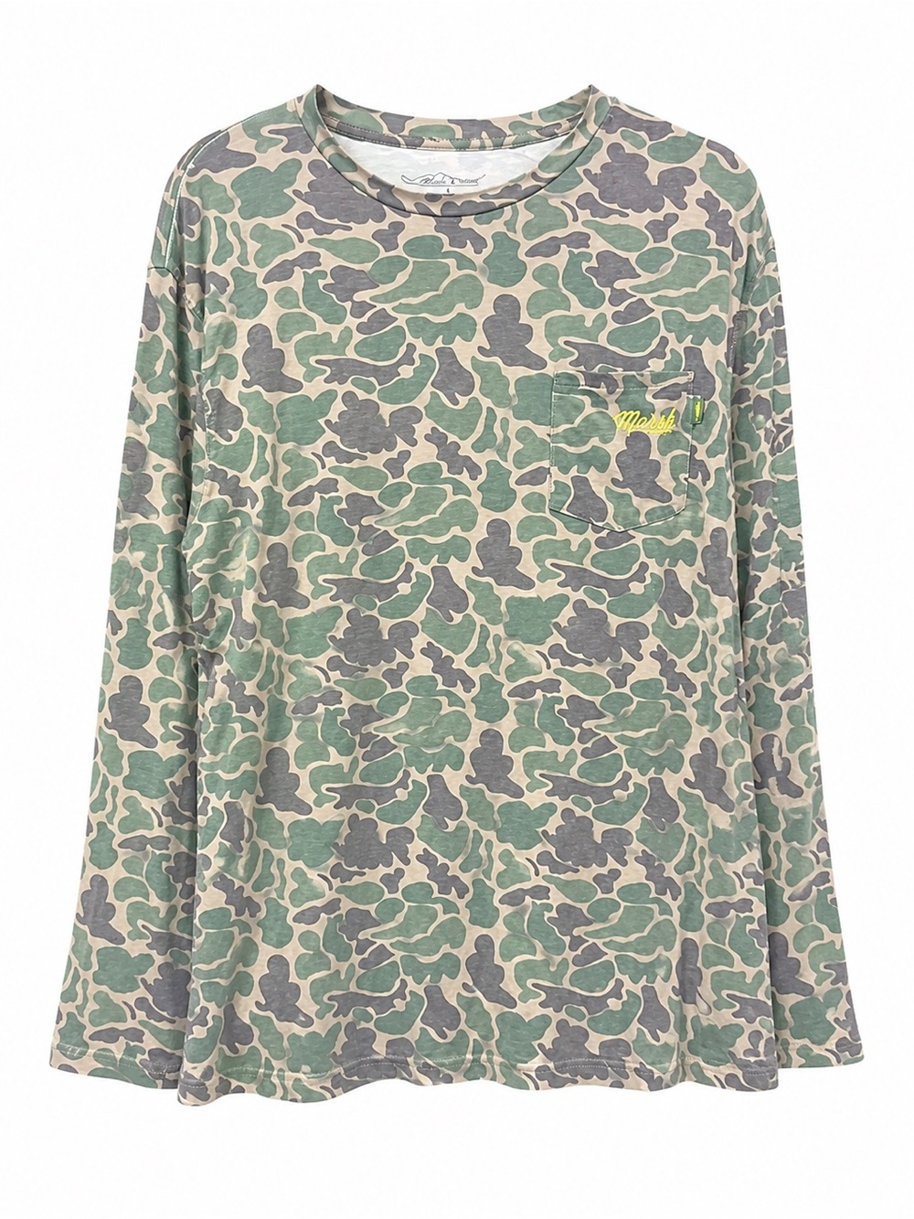 Men's Long Sleeve Camo Pocket Tee - Green